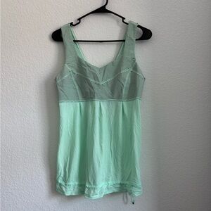 lululemon athletica Mint Green and White Striped Tank Top